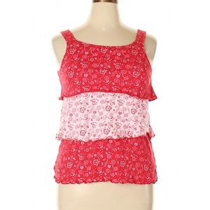 ALLYSON WHITMORE Red Floral Ruffled TOP Sz. XL